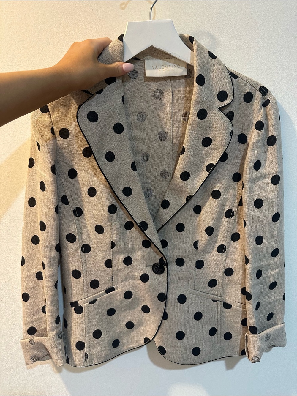 Valentino Linen Polka Dot Blazer